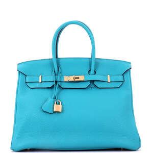 Hermes Birkin 35 Blue Togo with Gold Hardware